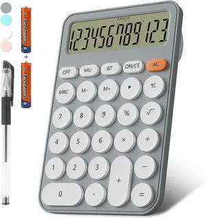 Cute Calculators Desktop Size 6.3 * 4.3in/16 * 11cm, DECKLIT Battery 12 Digit Desk Calculator Extra LCD Large Display, Great Desktop Calculator Big Buttons, 15°Tilt Screen for Kids Calculator(Grey) Cute Calculators Desktop Size 6.3 * 4.3in/16 * 11cm, DECKLIT Battery 12 Digit Desk Calculator Extra LCD Large Display, Great Desktop Calculator Big Buttons, 15°Tilt Screen for Kids Calculator(Grey)
