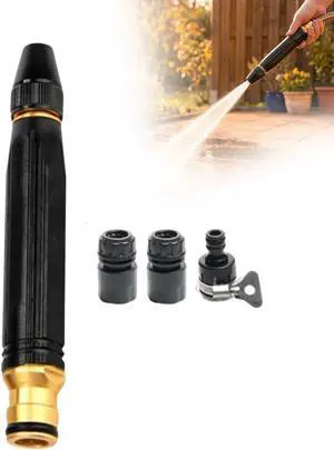 Heavy Duty Adjustable Hose Nozzle, 2026 High Pressure Jet Sweeper Spray Nozzle with Leak-Proof Design, Metal Garden Hose Sprayer for Car Wash, Lawn, Patio Cleaning, Garden (Black 1PC) Heavy Duty Adjustable Hose Nozzle, 2026 High Pressure Jet Sweeper Spray Nozzle with Leak-Proof Design, Metal Garden Hose Sprayer for Car Wash, Lawn, Patio Cleaning, Garden (Black 1PC)