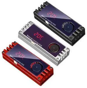 Cooling Fan Temperature Display M.2 Heatsink Cooler with Turbo Cooling Fan for 2280 22110 NVMe M2 Solid State Drive Cooling Fan Temperature Display M.2 Heatsink Cooler with Turbo Cooling Fan for 2280 22110 NVMe M2 Solid State Drive