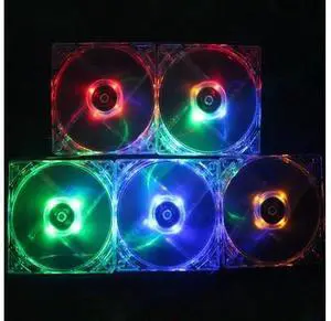 F12025 120mm LED Fan Cooler Transparent Computer Case Fan PC Cooling Fan 12V Desktop 4-Pin Connector for PC Case F12025 120mm LED Fan Cooler Transparent Computer Case Fan PC Cooling Fan 12V Desktop 4-Pin Connector for PC Case