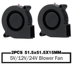 2 Pieces 5015 50mm DC 24V 12V 5V Ball/Sleeve Brushless Cooling Turbine Blower Fan 50mm x 15mm Blower Cooler Fan for 3D Printer 2 Pieces 5015 50mm DC 24V 12V 5V Ball/Sleeve Brushless Cooling Turbine Blower Fan 50mm x 15mm Blower Cooler Fan for 3D Printer