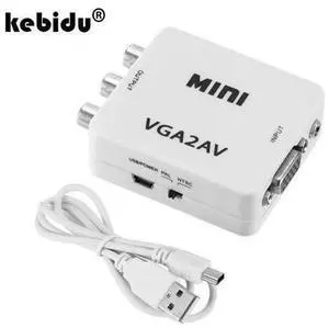 Mini VGA to AV RCA Converter+3.5mm Audio VGA2AV/CVBS Adapter for PC to TV HD Computer VGA input to AV output Converter Mini VGA to AV RCA Converter+3.5mm Audio VGA2AV/CVBS Adapter for PC to TV HD Computer VGA input to AV output Converter