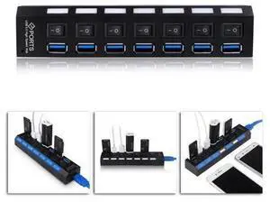USB Hub 2.0/3.0 Multi USB Port 7 Ports Hub USB High Speed Hab With on/off Switch USB Splitter For PC Computer Accessories USB Hub 2.0/3.0 Multi USB Port 7 Ports Hub USB High Speed Hab With on/off Switch USB Splitter For PC Computer Accessories