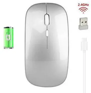 2.4G Wireless Mouse USB Rechargeable Charging Mouse Ultra-Thin Silent Mute Office Mice Opto-electronic PC Laptop Home Mouse Pad 2.4G Wireless Mouse USB Rechargeable Charging Mouse Ultra-Thin Silent Mute Office Mice Opto-electronic PC Laptop Home Mouse Pad