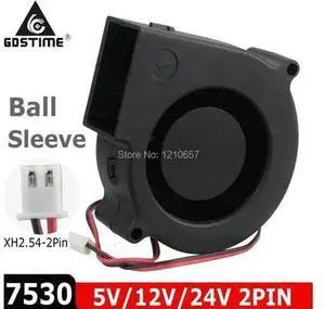 1PCS 7530 DC 5V 12V 24V 2Pin Dual Ball Sleeve Bearing 75mm 75x30mm Computer PC Brushless Cooling Centrifugal Blower Fan 1PCS 7530 DC 5V 12V 24V 2Pin Dual Ball Sleeve Bearing 75mm 75x30mm Computer PC Brushless Cooling Centrifugal Blower Fan