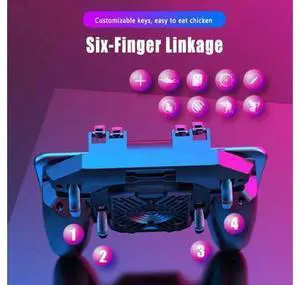 AK88 Six Finger Gamepad Control For Mobile Game Shooter For Android IOS Smartphone Cooling Fan Gamepad Joystick Controller AK88 Six Finger Gamepad Control For Mobile Game Shooter For Android IOS Smartphone Cooling Fan Gamepad Joystick Controller