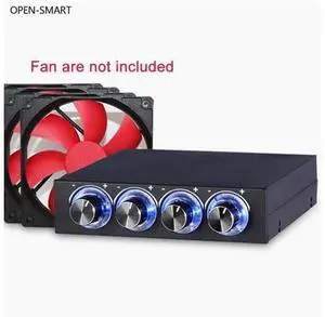 Cooling System 3.5inch PC HDD 4 Channel Speed Fan Controller Blue/Red LED Controller Front Panel For Computer Fans Cooling System 3.5inch PC HDD 4 Channel Speed Fan Controller Blue/Red LED Controller Front Panel For Computer Fans