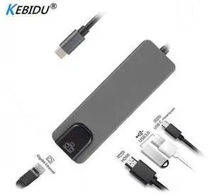5 in 1 USB Type C Hub 4K USB C Hub to Gigat Ethernet Rj45 Lan Adapter for Mac book Pro USB-C Charger 5 in 1 USB Type C Hub 4K USB C Hub to Gigat Ethernet Rj45 Lan Adapter for Mac book Pro USB-C Charger