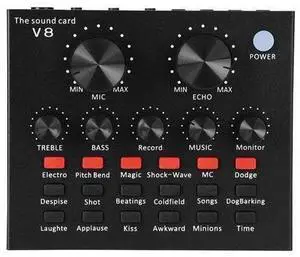 Sound Mixer Board Live Broadcast DJ Sound Mixer Sound Card for Computer Phones Singing Recording Sound Mixer Board Live Broadcast DJ Sound Mixer Sound Card for Computer Phones Singing Recording