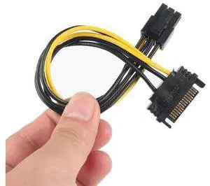 20CM SATA Power Cable 15 Pin To 6 Pin PCI Express PCI-E Sata Converter Graphics Video Card Length Power Cable Adapter 20CM SATA Power Cable 15 Pin To 6 Pin PCI Express PCI-E Sata Converter Graphics Video Card Length Power Cable Adapter