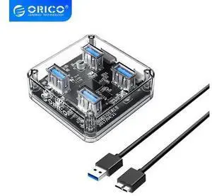 Transparent Series USB HUB 4 Ports USB 3.0 Desktop HUB High Speed USB Splitter Support OTG With Micro USB Power Interface Transparent Series USB HUB 4 Ports USB 3.0 Desktop HUB High Speed USB Splitter Support OTG With Micro USB Power Interface