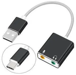 USB Sound Card Type C / USB to 3.5mm Jack USB Audio Adapter Earphone Micphone for Macbook Computer Laptop PC USB Sound Card Type C / USB to 3.5mm Jack USB Audio Adapter Earphone Micphone for Macbook Computer Laptop PC