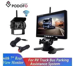 Wireless Backup Cameras IR Night Vision Waterproof with 7" Rear View Monitor for RV Truck Bus Parking Assistance System Wireless Backup Cameras IR Night Vision Waterproof with 7" Rear View Monitor for RV Truck Bus Parking Assistance System