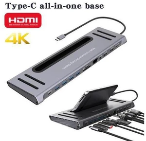 12 in 1 USB Type-C HUB Adapter Laptop Docking Station VGA RJ45 PD HD Multi USB 3.0 For MacBook Surface Compatible 12 in 1 USB Type-C HUB Adapter Laptop Docking Station VGA RJ45 PD HD Multi USB 3.0 For MacBook Surface Compatible