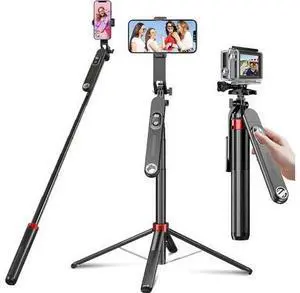 Huryfox Selfie Stick Phone Tripod - 71 inch Tall Cell Phone Holder with Detachable Wireless Remote, Phone Stand for Recording, Video and Picture, Compatible with iPhone, Android Phone, Camera & Gopro Huryfox Selfie Stick Phone Tripod - 71 inch Tall Cell Phone Holder with Detachable Wireless Remote, Phone Stand for Recording, Video and Picture, Compatible with iPhone, Android Phone, Camera & Gopro