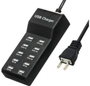 USB Charger,5V 10A(50W) USB Charging Station with 10-Port Family-Sized Smart USB Ports for Multiple Devices Smart Phone Tablet Laptop Computer, for iPhone 15/14/13 Black USB Charger,5V 10A(50W) USB Charging Station with 10-Port Family-Sized Smart USB Ports for Multiple Devices Smart Phone Tablet Laptop Computer, for iPhone 15/14/13 Black