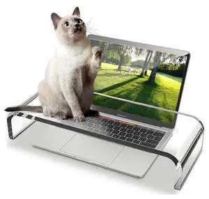 ZEAYIFA Clear Acrylic Monitor Stand,Keyboard Cover Protector Anti-Cat Prevent Cats from Touching Keyboard,Stand for Laptop, 1525-001 ZEAYIFA Clear Acrylic Monitor Stand,Keyboard Cover Protector Anti-Cat Prevent Cats from Touching Keyboard,Stand for Laptop, 1525-001