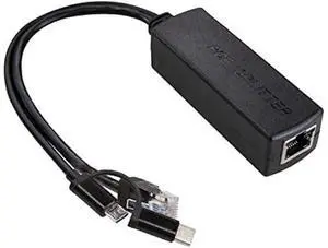 UCTRONICS Gigabit PoE Splitter 5V 3A, 2-in-1 PoE to USB C/Micro USB Adapter, IEEE 802.3af/at Compliant 10/100/1000Mbps for Raspberry Pi 3/4, Security IP Cameras and More UCTRONICS Gigabit PoE Splitter 5V 3A, 2-in-1 PoE to USB C/Micro USB Adapter, IEEE 802.3af/at Compliant 10/100/1000Mbps for Raspberry Pi 3/4, Security IP Cameras and More