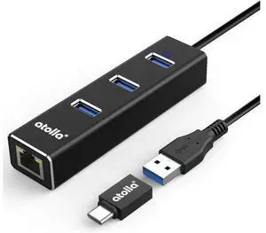 USB 3.0 Hub Ethernet with USB C Adapter, 3 Port USB 3.0 Splitter Gigabit Ethernet Hub + USB C HUB Network RJ45 1000Mbps USB Extender USB 3.0 Hub Ethernet with USB C Adapter, 3 Port USB 3.0 Splitter Gigabit Ethernet Hub + USB C HUB Network RJ45 1000Mbps USB Extender