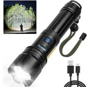 Rechargeable Flashlights High Lumens Flash Light,900,000 Lumen Super Bright LED Flashlight, High Power Brightest USB Flashlights, Waterproof Handheld Flashlight for Home Camping Rechargeable Flashlights High Lumens Flash Light,900,000 Lumen Super Bright LED Flashlight, High Power Brightest USB Flashlights, Waterproof Handheld Flashlight for Home Camping