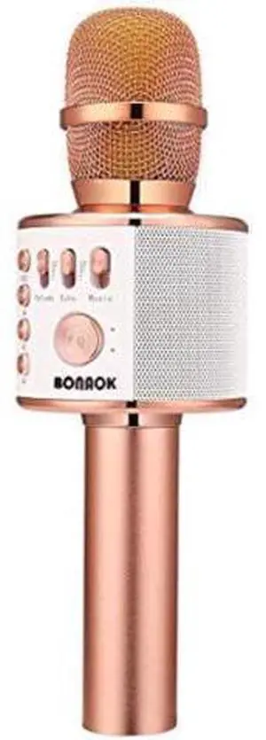 BONAOK Wireless Bluetooth Karaoke Microphone,3-in-1 Portable Handheld Karaoke Mic Speaker Machine Home Party Birthday for All Smartphones PC(Q37 Rose Gold) BONAOK Wireless Bluetooth Karaoke Microphone,3-in-1 Portable Handheld Karaoke Mic Speaker Machine Home Party Birthday for All Smartphones PC(Q37 Rose Gold)