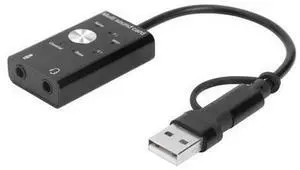 7.1 5.1 USB External Sound Card USB2.0+ Type C to 3.5mm Jack Headphone Microphone Audio Adapter for Windows Mac Linux Android 7.1 5.1 USB External Sound Card USB2.0+ Type C to 3.5mm Jack Headphone Microphone Audio Adapter for Windows Mac Linux Android