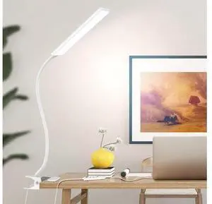 Vansuny Clip on Light LED Desk Lamp with Eye-Caring LED Light and Metal Clip, 11 Level Brightness 3 Color Modes, Power by USB Port 5W Flexible Gooseneck Reading Light for Home and Office (5W, White) Vansuny Clip on Light LED Desk Lamp with Eye-Caring LED Light and Metal Clip, 11 Level Brightness 3 Color Modes, Power by USB Port 5W Flexible Gooseneck Reading Light for Home and Office (5W, White)