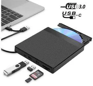 Portable DVD Drive USB3.0&Type C External Optical Drive DVD Burner CD/DVD Player with Micro USB/USB /SD/FT Slot for PC/Desktop Portable DVD Drive USB3.0&Type C External Optical Drive DVD Burner CD/DVD Player with Micro USB/USB /SD/FT Slot for PC/Desktop