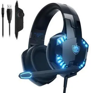 PC Gaming Headset, G2000 Stereo Gaming Headset for PS4 Xbox One PS5 Nintendo Controller, Over Ear Headphones with Noise Cancelling Mic, Bass Surround, Laptop Tablet Games PC Gaming Headset, G2000 Stereo Gaming Headset for PS4 Xbox One PS5 Nintendo Controller, Over Ear Headphones with Noise Cancelling Mic, Bass Surround, Laptop Tablet Games