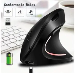 Vertical Wireless Mouse 2.4 GHz Wireless Gaming Mouse 6 Buttons 1600 DPI mice Ergonomic for PC Laptop Office Rechargeable Vertical Wireless Mouse 2.4 GHz Wireless Gaming Mouse 6 Buttons 1600 DPI mice Ergonomic for PC Laptop Office Rechargeable