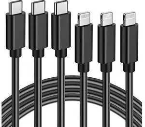 USB C to Lightning Cable 3 Pack 6FT MFi Certified iPhone 14 Fast Charger Cord Type C iPhone Rapid Charging Cable for iPhone 14 13 12 11 Pro Max Xs Max XR X 8 Plus 8 iPad Pro Black USB C to Lightning Cable 3 Pack 6FT MFi Certified iPhone 14 Fast Charger Cord Type C iPhone Rapid Charging Cable for iPhone 14 13 12 11 Pro Max Xs Max XR X 8 Plus 8 iPad Pro Black