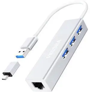 USB to Ethernet Adapter,3 USB Hub 3.0 with RJ45 Gigabit Ethernet Adapter,USB C Hub Splitter +1000Mbps LAN Network Adapter Support Windows,Chromebook,Mac,Linux (with USB C Adapter) USB to Ethernet Adapter,3 USB Hub 3.0 with RJ45 Gigabit Ethernet Adapter,USB C Hub Splitter +1000Mbps LAN Network Adapter Support Windows,Chromebook,Mac,Linux (with USB C Adapter)