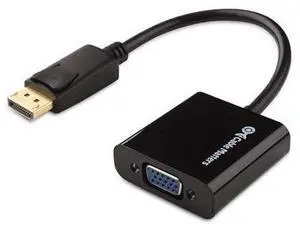 DisplayPort to VGA Adapter Male to Female Gold Plated DP to VGA Adapter Black DisplayPort to VGA Adapter Male to Female Gold Plated DP to VGA Adapter Black