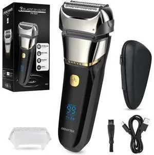 Men's Foil Electric Shavers, Electric Razor for Men Cordless USB-C Rechargeable Shaver with Pop-up Trimmer, Waterproof Wet and Dry Foil Razor with Travel Pouch LED Display for Face Beard Style Men's Foil Electric Shavers, Electric Razor for Men Cordless USB-C Rechargeable Shaver with Pop-up Trimmer, Waterproof Wet and Dry Foil Razor with Travel Pouch LED Display for Face Beard Style
