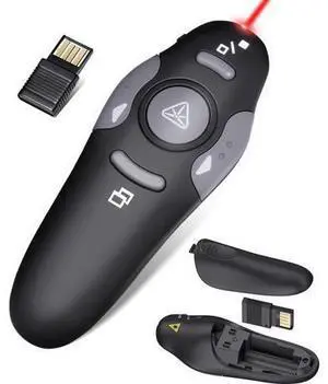 Wireless Presentation Clicker for PowerPoint Presentations, USB Dongle Wireless Presenter Remote with Laser Pointer Slide Clickers for Mac/Windows/Linux, Computer/Laptop, Google Slide/PPT/Keynote Wireless Presentation Clicker for PowerPoint Presentations, USB Dongle Wireless Presenter Remote with Laser Pointer Slide Clickers for Mac/Windows/Linux, Computer/Laptop, Google Slide/PPT/Keynote