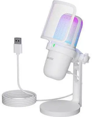USB Microphone for PC,White Mini MicrophoneComputer Gaming Mic for PS4/ PS5/ Mac,Condenser Mic with Quick Mute,RGB Streaming Microphone,Filter,Shock Mount,Recording Microphones for YouTube Titok USB Microphone for PC,White Mini MicrophoneComputer Gaming Mic for PS4/ PS5/ Mac,Condenser Mic with Quick Mute,RGB Streaming Microphone,Filter,Shock Mount,Recording Microphones for YouTube Titok