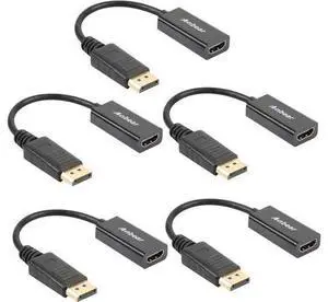 DisplayPort to HDMI Adapter Display Port to HDMI Cable(Male to Female) for DisplayPort Enabled Desktops and Laptops Connect to HDMI Displays (5PACK DisplayPort to HDMI Adapter Display Port to HDMI Cable(Male to Female) for DisplayPort Enabled Desktops and Laptops Connect to HDMI Displays (5PACK