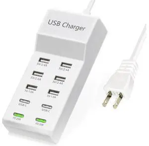 USB Charger,100W USB Charging Station with 10-Port(6 USB-A Port&2 USB-C Port&2 PD20W) Compatible with iPhone 15/14/13/13pro Max 12/12 Mini/12Pro/12 Pro Max/11,Tablets, Smartphones White USB Charger,100W USB Charging Station with 10-Port(6 USB-A Port&2 USB-C Port&2 PD20W) Compatible with iPhone 15/14/13/13pro Max 12/12 Mini/12Pro/12 Pro Max/11,Tablets, Smartphones White
