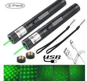 2X 5000Mile 532nm Green Laser Pointer Pen Light Star Beam USB Rechargeable Lazer 2X 5000Mile 532nm Green Laser Pointer Pen Light Star Beam USB Rechargeable Lazer