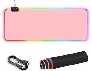 RGB Large Gaming Mouse Pad Extended Mouse Pad with 14 Lighting Modes Superior Micro-Weave Cloth Non-Slip Rubber Base 800 x 300mm / 31.5 × 11.8 in (Pink) RGB Large Gaming Mouse Pad Extended Mouse Pad with 14 Lighting Modes Superior Micro-Weave Cloth Non-Slip Rubber Base 800 x 300mm / 31.5 × 11.8 in (Pink)