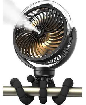Misting Stroller Fan 6000mAh Battery Operated Portable Fan with Light & 360° Pivoting Personal Fan with Flexible Tripod for Baby Office Travel Treadmill Outdoors Misting Stroller Fan 6000mAh Battery Operated Portable Fan with Light & 360° Pivoting Personal Fan with Flexible Tripod for Baby Office Travel Treadmill Outdoors