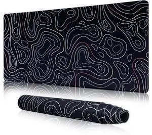 Large Gaming Mouse Pad with Stitched Edges Minimalist Topographic Map Desk Mat Extended XL Mousepad with Anti-Slip Base Cool Desk Pad for Keyboard and Mouse 35 x 15.5 in Large Gaming Mouse Pad with Stitched Edges Minimalist Topographic Map Desk Mat Extended XL Mousepad with Anti-Slip Base Cool Desk Pad for Keyboard and Mouse 35 x 15.5 in