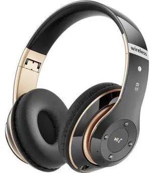 Bluetooth Headphones Over Ear, 6S Wireless Headphones Wired with 6 EQ Modes, 40 Hours Playtime Foldable HiFi Stereo Headset with Microphone, FM/TF for Cellphone/PC/Work (Black & Gold) Bluetooth Headphones Over Ear, 6S Wireless Headphones Wired with 6 EQ Modes, 40 Hours Playtime Foldable HiFi Stereo Headset with Microphone, FM/TF for Cellphone/PC/Work (Black & Gold)