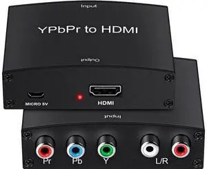 Component to HDMI Adapter YPbPr to HDMI Coverter + R/L Component 5RCA RGB to HDMI Converter Adapter Supports 1080P Video Audio Converter Adapter for DVD PSP to HDTV Monitor Component to HDMI Adapter YPbPr to HDMI Coverter + R/L Component 5RCA RGB to HDMI Converter Adapter Supports 1080P Video Audio Converter Adapter for DVD PSP to HDTV Monitor