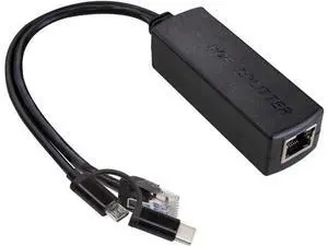 UCTRONICS Gigabit PoE Splitter 5V 3A, 2-in-1 PoE to USB C/Micro USB Adapter, IEEE 802.3af/at Compliant 10/100/1000Mbps for Raspberry Pi 3/4, Security IP Cameras and More UCTRONICS Gigabit PoE Splitter 5V 3A, 2-in-1 PoE to USB C/Micro USB Adapter, IEEE 802.3af/at Compliant 10/100/1000Mbps for Raspberry Pi 3/4, Security IP Cameras and More