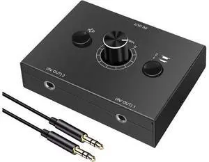 3.5mm Stereo Audio Switch Audio Switcher Passive Speaker Headphone Manual Selector Splitter Box Audio Sharing 3.5mm Stereo Audio Switch Audio Switcher Passive Speaker Headphone Manual Selector Splitter Box Audio Sharing