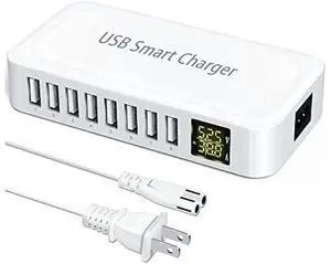 USB Charging Station, Ziwodiv 8-Port 60W/12A USB Charger Station, Multi Ports USB-A Charging Hub with LED Display, Compact Desktop Charger for Multiple Devices, iPhone iPad Samsung Android and Tablet USB Charging Station, Ziwodiv 8-Port 60W/12A USB Charger Station, Multi Ports USB-A Charging Hub with LED Display, Compact Desktop Charger for Multiple Devices, iPhone iPad Samsung Android and Tablet