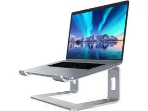Laptop Stand, Aluminum Computer Riser, Ergonomic Laptops Elevator for Desk, Metal Holder Compatible with 10 to 15.6 Inches Notebook Computer, Silver Laptop Stand, Aluminum Computer Riser, Ergonomic Laptops Elevator for Desk, Metal Holder Compatible with 10 to 15.6 Inches Notebook Computer, Silver