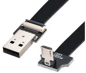 Micro USB Flat Cable USB 2.0 Male to Micro USB Male 90 Degree Down Angled Ribbon Flex Extension Cable Adapter 1.0M Micro USB Flat Cable USB 2.0 Male to Micro USB Male 90 Degree Down Angled Ribbon Flex Extension Cable Adapter 1.0M