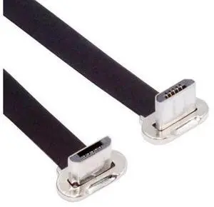 Micro USB Short Flat Cable, USB 2.0 Micro USB 5Pin Dual 90 Degree Angled 5V2A Fast Charge Data Extension Cable 0.52FT Micro USB Short Flat Cable, USB 2.0 Micro USB 5Pin Dual 90 Degree Angled 5V2A Fast Charge Data Extension Cable 0.52FT